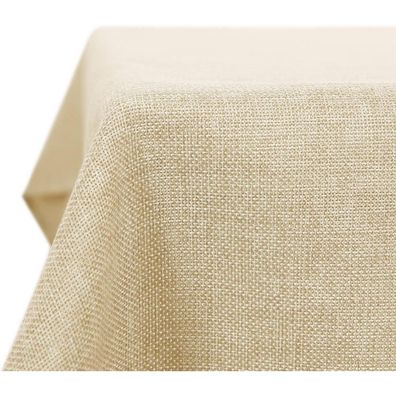 Deconovo Leinenoptik Tischdecke, wasserabweisend mit Lotuseffekt, 130x280 cm