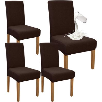 Granbest Premium Wasserdichte Esszimmerstuhl-Abdeckungen (4er Set, Schokolade)