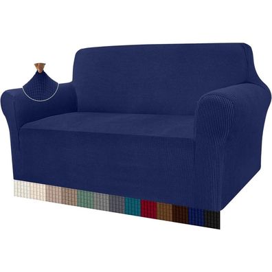 Granbest High Stretch Jacquard Sofabezug, Dunkelblau, 2-Sitzer - Moderner