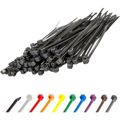 Gocableties Kabelbinder 100 Stück, 150 mm x 3,6 mm, Silber/Grau, UV Beständig