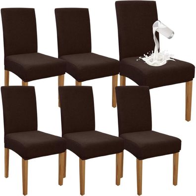 Granbest Premium Wasserdichte Esszimmerstuhlbezüge, 6er Set, Schokolade