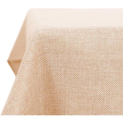 Deconovo Tischdecke Wasserabweisend Leinenoptik, Lotuseffekt, 140x240 cm, Zart
