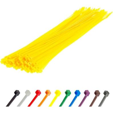 Gocableties Kabelbinder Gelb, 300 mm x 3,6 mm, 100 Stück, UV Beständig, 18,2 kg