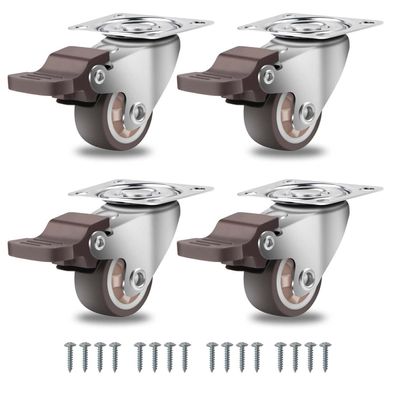 WBD Weibida Möbelrollen 25mm mit Bremse, 360° Lenkrollen Schwerlast, 45kg
