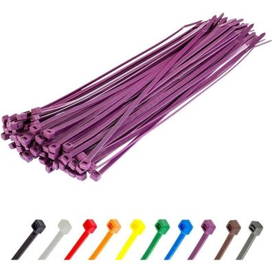 Gocableties Kabelbinder Lila, 200 mm x 4,8 mm, 100 Stück, 22,2 kg
