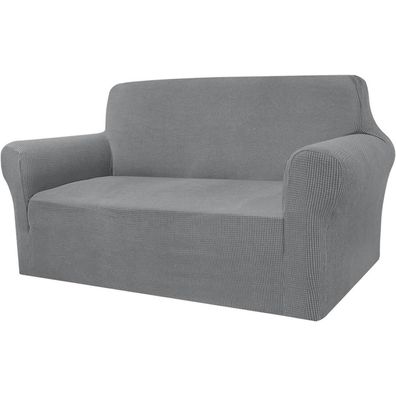 Granbest High Stretch Sofabezug Jacquard, 2-Sitzer, Hellgrau - Moderner