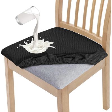 Granbest Wasserdichte Esszimmerstuhl Sitzbezüge, 6er Set Schwarz, Hohe