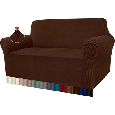 Granbest High Stretch Sofabezug Jacquard, 2 Sitzer, Schokolade - Moderner