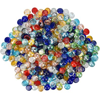 Hiziwimi Glassteine Deko 1800g (400 Stück, 17-20MM) - 7 Farben für Aquarium