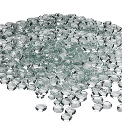 Hiziwimi Glasnuggets klar, 400 Stück, 17-20MM runde Glassteine transparent für