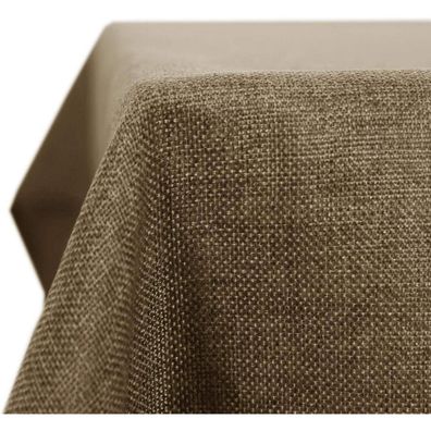 Deconovo Leinenoptik Tischdecke, wasserabweisend mit Lotuseffekt, 140x240 cm