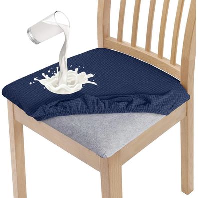 Granbest Stilvolle wasserdichte Esszimmerstuhl Sitzbezüge, 6er Set, Marineblau