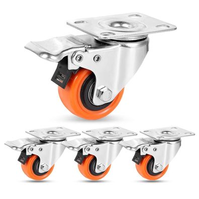 W B D Weibida 50mm Möbelrollen mit 4 Bremsen, 360° Lenkrollen, 270kg