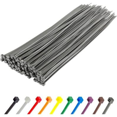 Gocableties Kabelbinder Silber, 300 mm x 3,6 mm, 100 Stück, UV Beständig, 18,2