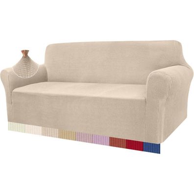Granbest High Stretch Sofabezug Jacquard 3 Sitzer Sofaüberwurf für Wohnzimmer
