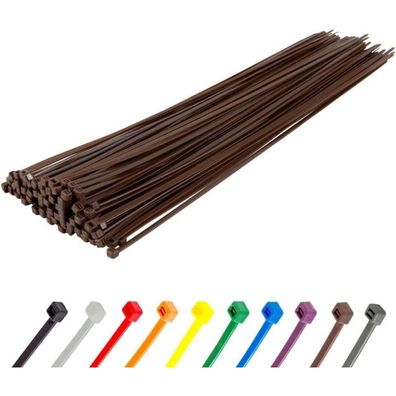 Gocableties Kabelbinder Braun, 450mm x 9mm, 100 Stück, 79,4 kg Zugfestigkeit