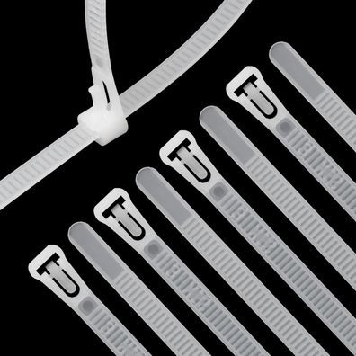 XINGO 100 Stück abnehmbare und wiederverwendbare Kabelbinder, 400mm x 7.6mm