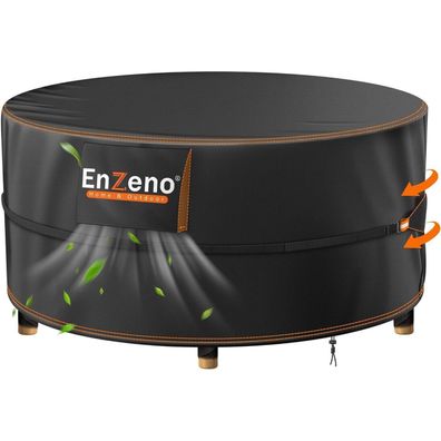 Enzeno Gartenmöbel-Abdeckung Rund 250x90cm, Wasserdicht, 420D Oxford