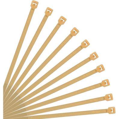 XINGO Kabelbinder Gold, 250mm x 3.6mm, 500 Stück, 18,2 kg Zugfestigkeit