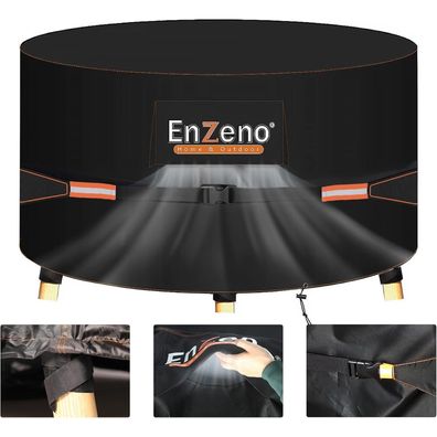 Enzeno Gartentisch Abdeckung rund, wasserdicht, winddicht, UV-Schutz