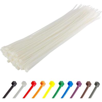Gocableties Kabelbinder 100 Stück, Weiß/Naturfarben Transparent, 300 mm x 3,6
