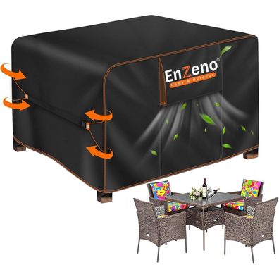 Enzeno Gartenmöbel Abdeckung Wasserdicht 125x125x74cm, 420D Oxford Gewebe