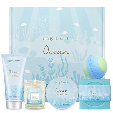 BODY & EARTH Geschenkbox für Frauen - 5 tlg. Ozeanduft Geschenkset mit