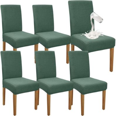 Granbest Premium Wasserdichte Esszimmerstuhlbezüge, 6er Set, Matcha Grün, für