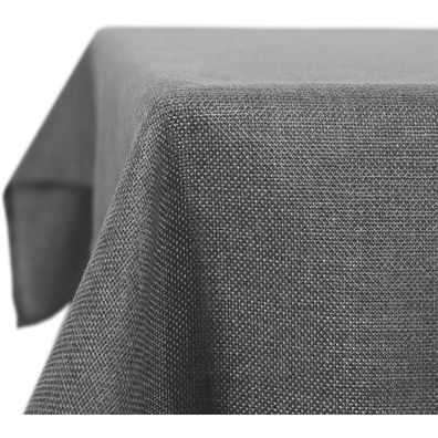 Deconovo Tischdecke 130x160 cm Grau, Wasserabweisend mit Lotuseffekt
