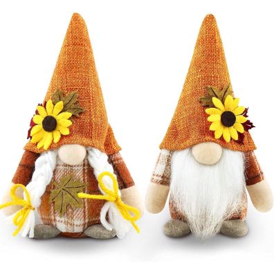 Godeufe 2 Stück Herbstdeko Wichtel Figuren Deko Herbst Dekoration Zuhause Elf
