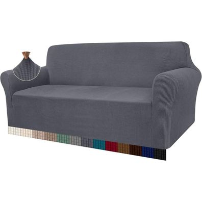 Granbest High Stretch Sofabezug Jacquard 3 Sitzer, Grau - Moderner Sofaüberwurf