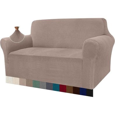 Granbest High Stretch Sofabezug Jacquard, 2 Sitzer, Sand - Moderner