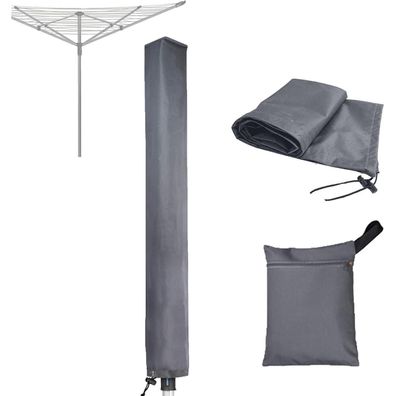 RICHIE Wäschespinne Abdeckung Wasserdicht mit Reißverschluss, 16x16x180cm, Grau