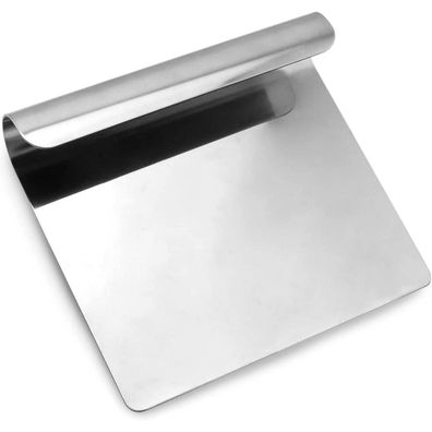 QWORK Edelstahl Teigspachtel & Küchenschaber, 14 x 12 cm - Vielseitiges