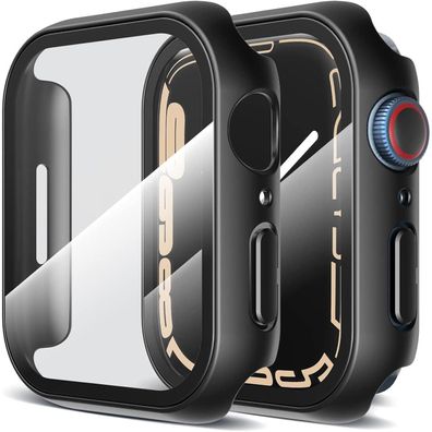 LK 2 Stück Schutzhülle für Apple Watch Series 9/8/7 41mm, Displayschutzfolie