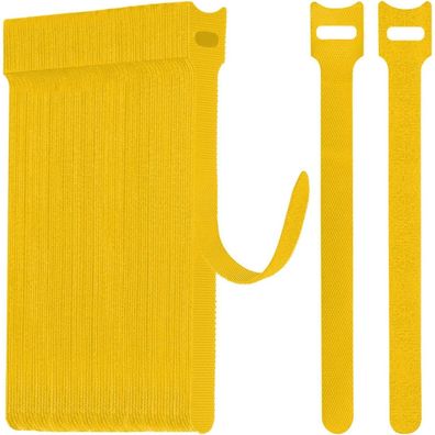 Wszjinb 70x Klett Kabelbinder, Gelb, 15cm - Wiederverschließbar für