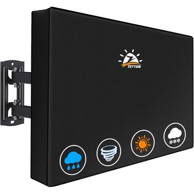 Zettum TV Abdeckung für 70-75 Zoll Fernseher - Heavy Duty & Wasserdicht, Schwarz