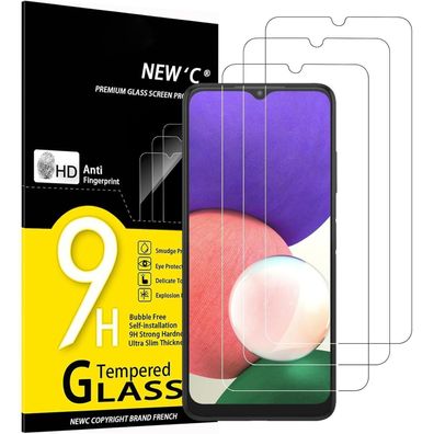 NEW'C 3x Displayschutzfolie aus Hartglas für Samsung Galaxy A22 5G (6,6 Zoll)