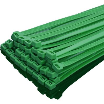 XINGO Kabelbinder Grün, 400mm x 7,6mm, 50 kg Zugfestigkeit, UV Beständig, Set