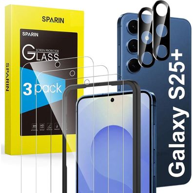 SPARIN 3x Displayschutzfolie & 2x Kameraschutz für Samsung Galaxy S25 Plus (6.7