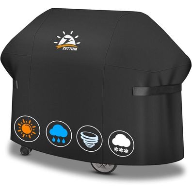 Zettum Grillabdeckung 139 cm - Wetterfest, Wasserdicht, Heavy Duty PU-Gewebe