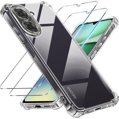 Tentoki 3in1 Hülle für Xiaomi Redmi A5 mit 2x Panzerglas - Transparent