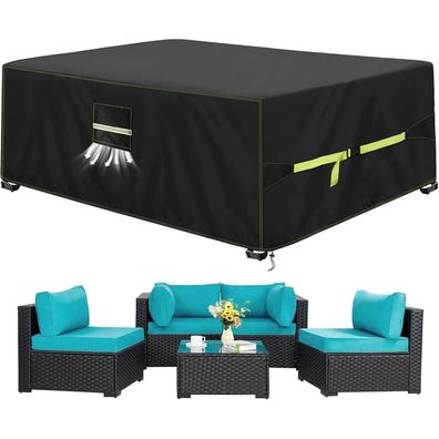 VDISRR Abdeckhaube für Gartenmöbel, 420D Oxford, 250x210x90cm, Wasserdicht