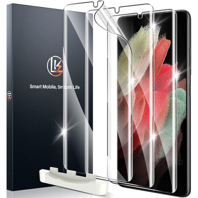 LK 3er Pack Displayschutzfolie für Samsung Galaxy S21 Ultra, Selbstheilende