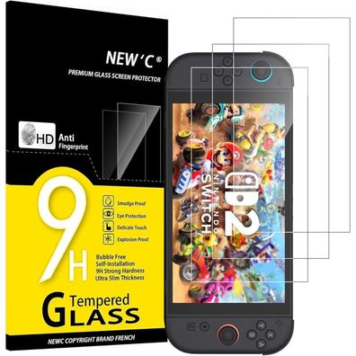 NEW'C 3x Displayschutzfolie für Nintendo Switch 2, Panzerglas 9H, Kratzfrei