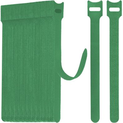 Wszjinb 70 Stück Klett Kabelbinder Wiederverschließbar, Grün, 15cm - Perfekt