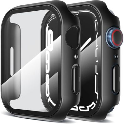 LK Schutzhülle für Apple Watch Series 9/8/7 45mm, 2 Stück, Schwarz
