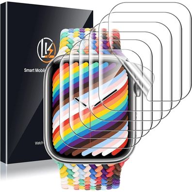LK 6x Schutzfolie für Apple Watch Series 9/8/7 41mm, Blasenfrei, HD Klar