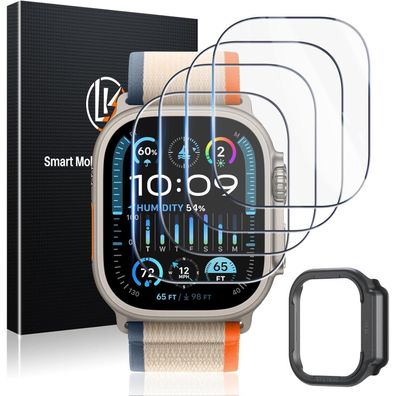 LK 4 Stück Schutzfolie für Apple Watch Ultra 3/2/Ultra 49mm, 9H Panzer