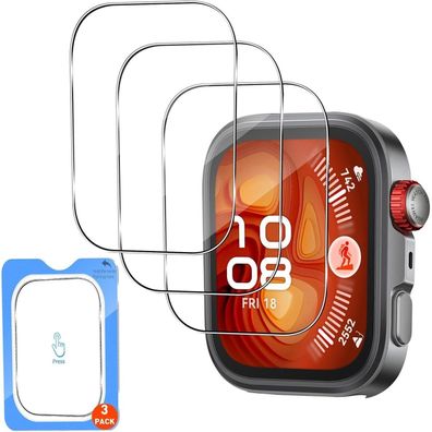 QULLOO 3 Stück Schutzfolie für Huawei Watch Fit 4 Pro - Panzerglas mit